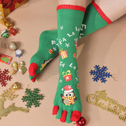 Jingle Bell | Red Santa Print Christmas Socks For Women
