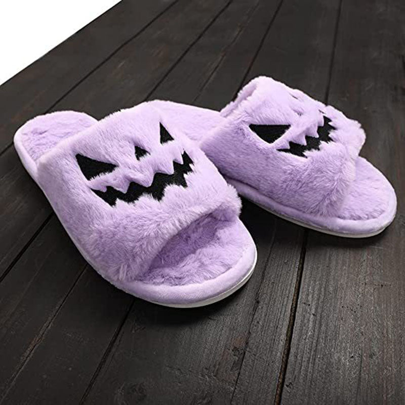 Little Boo | Pumpkin Halloween Slippers For Women