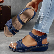 Mia Reynolds | Soft Leather Orthopedic Wedge Sandals For Women