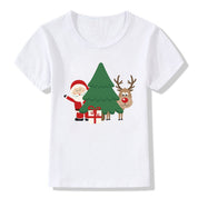 Merry Ember | White Santa Reindeer Christmas T-Shirt Unisex