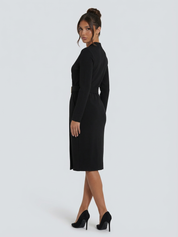 Valentina Moreau | Elegant Belted Midi Dress For Women