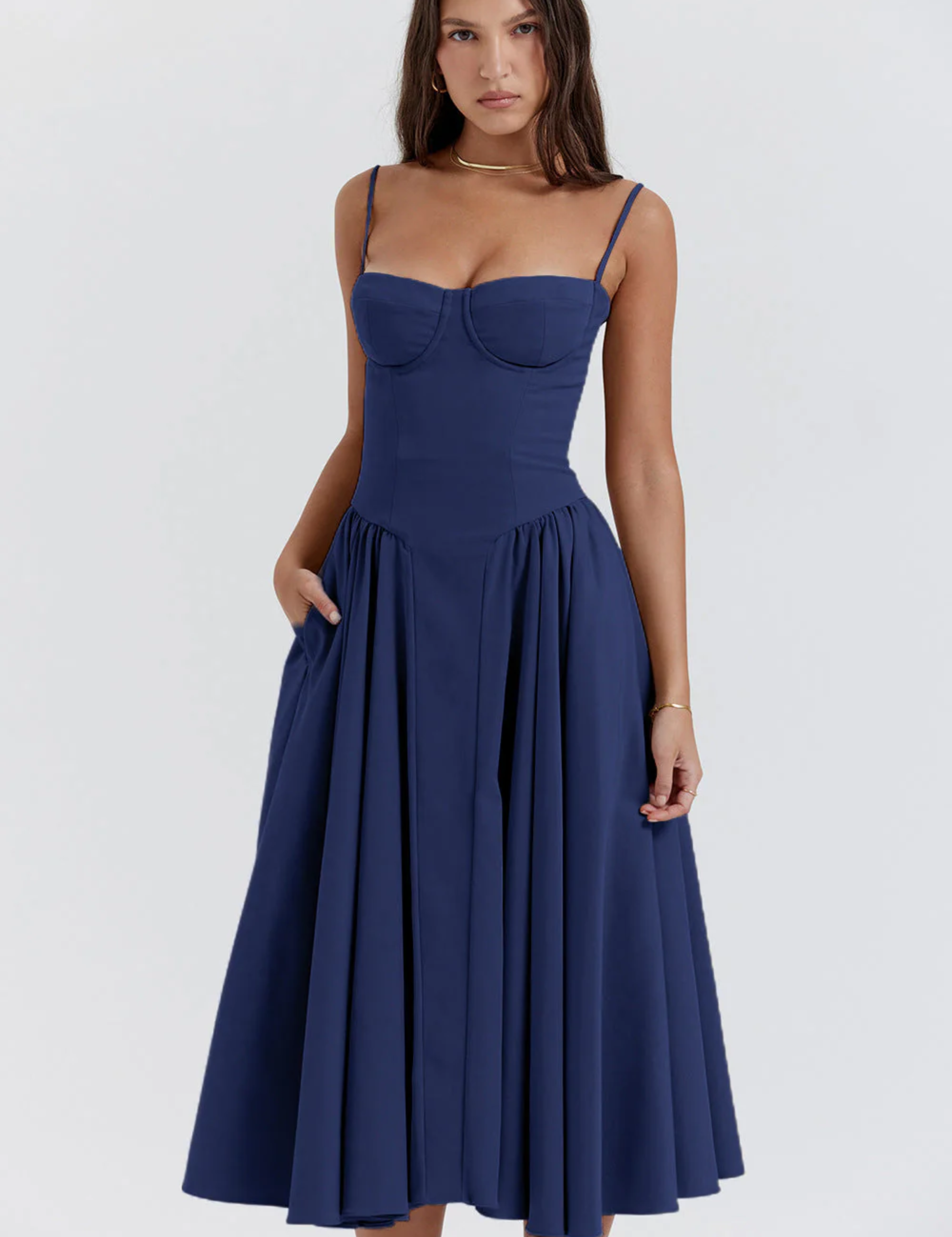 Clara Bellini | Sage Green Midi Dress For Women