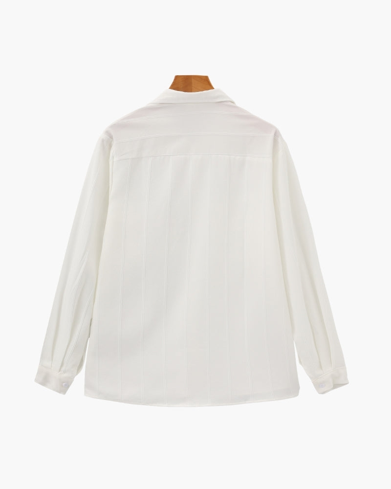Alessandro Ricci | Ribbed Silk-Feel Shirt with Modern Elegance For Men
