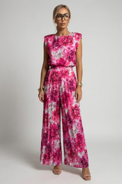 Celeste Whitmore | Pleated Wide-Leg Two-Piece Set For Women