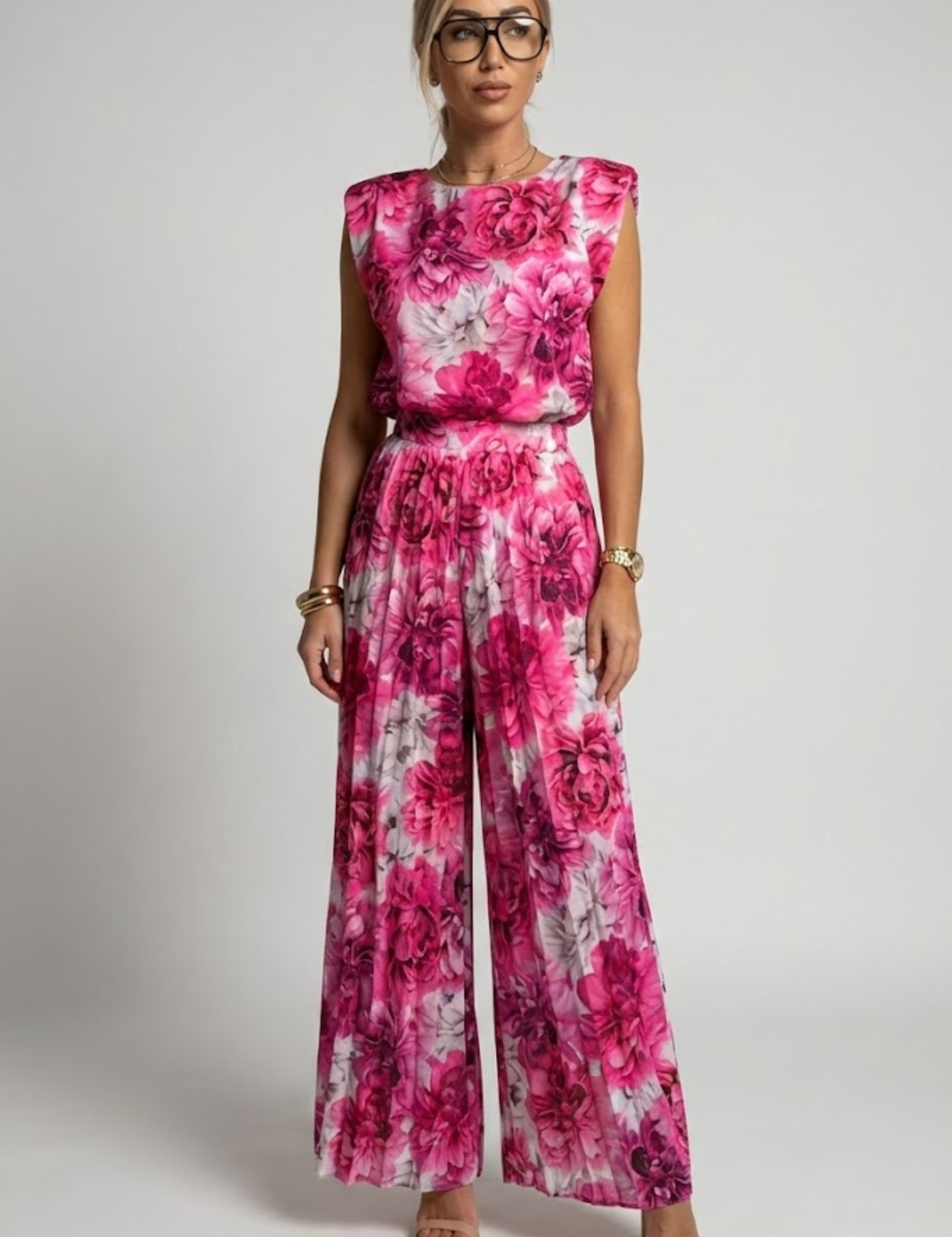 Bianca Moretti | Elegant Pleated Jumpsuit For Women