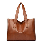 Fits The Lot | Black Large Leather-Look Tote Bag For Women
