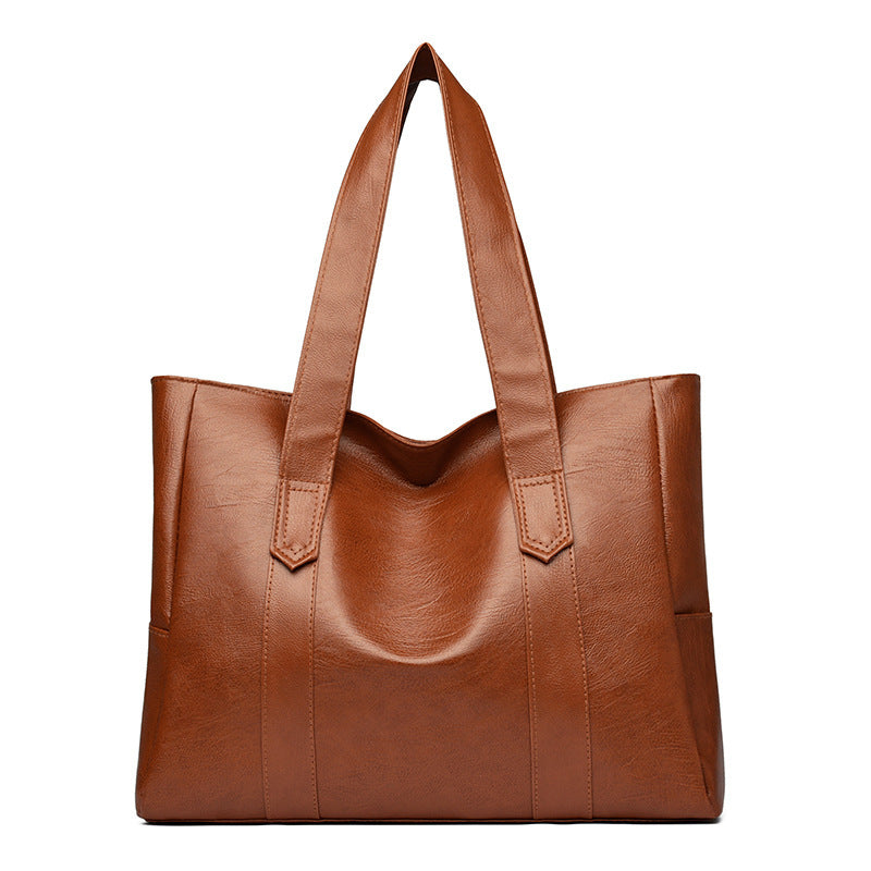 Fits The Lot | Black Large Leather-Look Tote Bag For Women