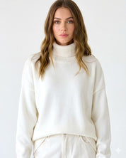 Elena Ricci | Oversized Turtleneck Knit Sweater For Women