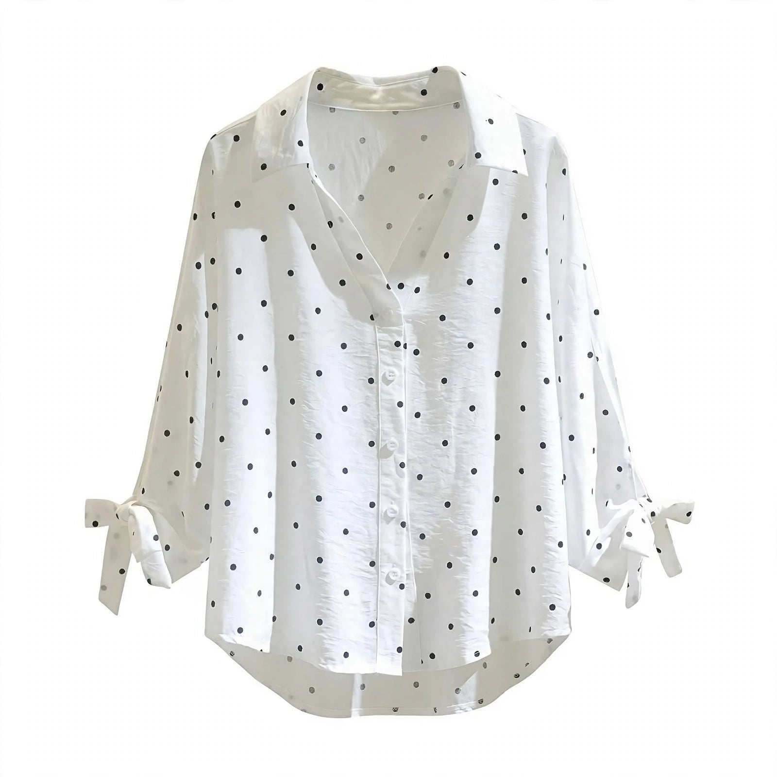Lauren Fitzgerald | Polka Dot Blouse With Button Detail For Women