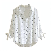 Lauren Fitzgerald | Polka Dot Blouse With Button Detail For Women