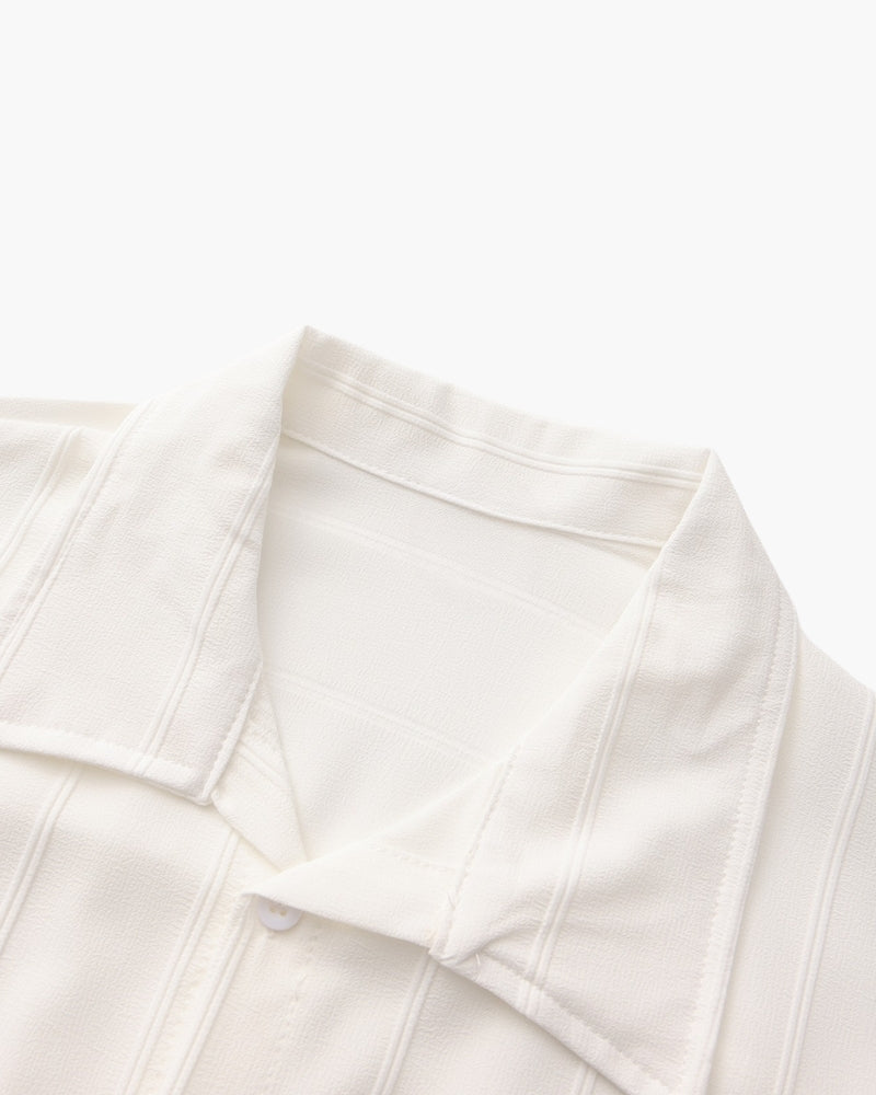 Alessandro Ricci | Ribbed Silk-Feel Shirt with Modern Elegance For Men