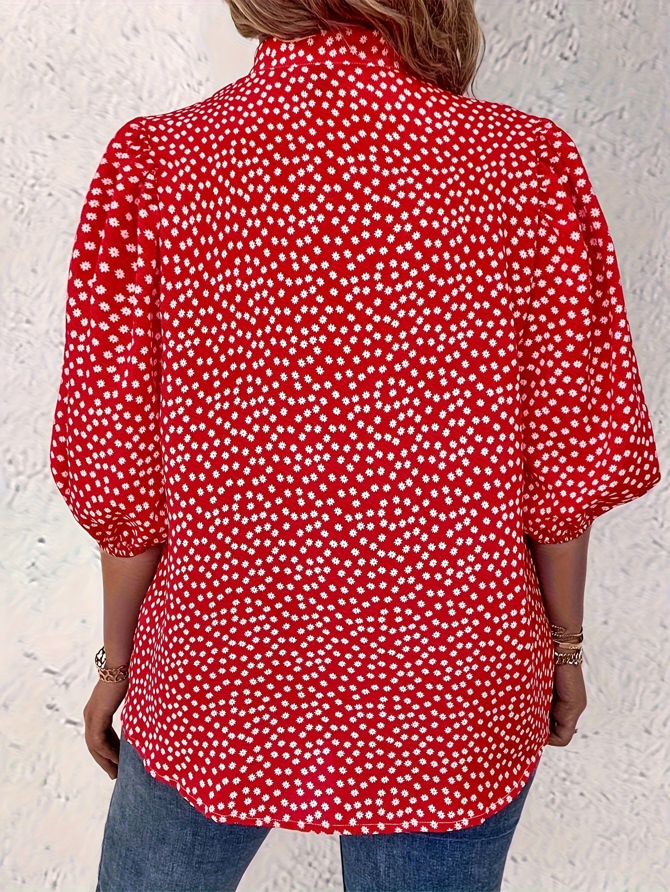 Ella Whitfield | Polka Dot Button Blouse With Flutter Sleeves For Women