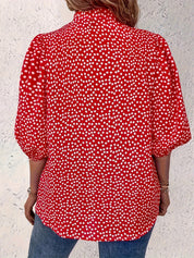 Ella Whitfield | Polka Dot Button Blouse With Flutter Sleeves For Women