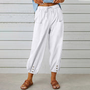 Lauren Cooper | Relaxed Drawstring Cropped Trousers For Women