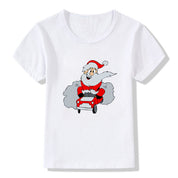 Merry Ember | White Santa Reindeer Christmas T-Shirt Unisex