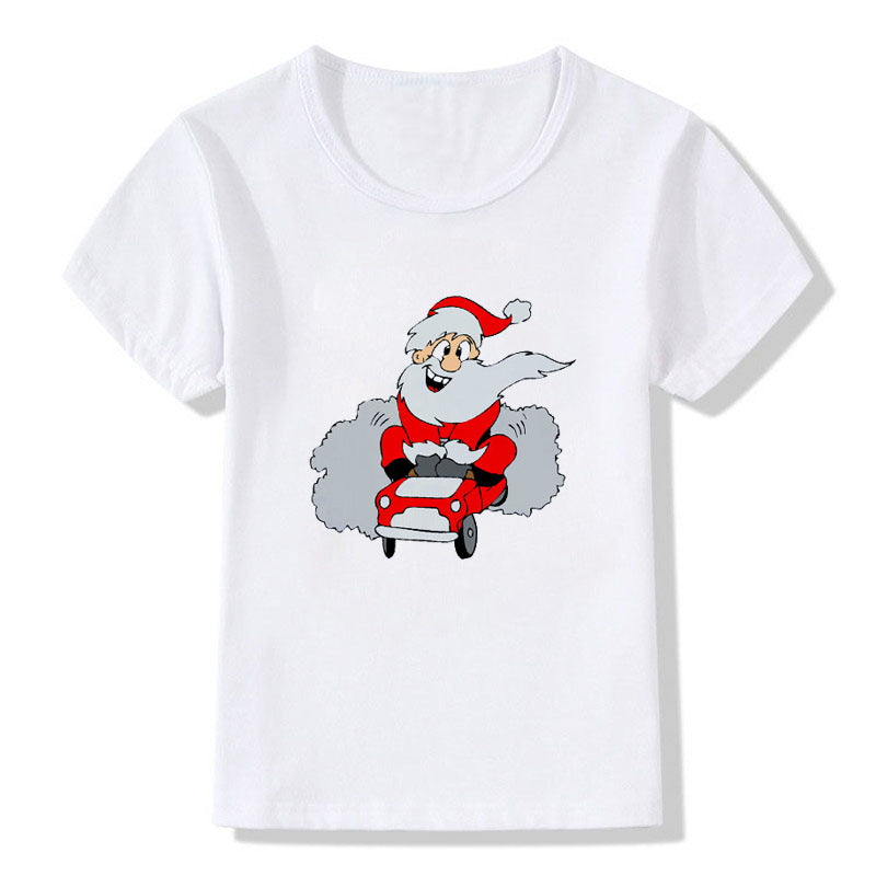 Merry Ember | White Santa Reindeer Christmas T-Shirt Unisex