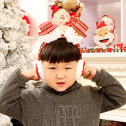 Snowy Cheer | Red Santa Hat Earmuff Christmas Headband For Women