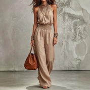 Sienna Murphy | Halter Wide-Leg Jumpsuit For Women