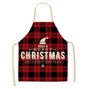 Yule Tide | Red Tartan Reindeer Print Christmas Apron Unisex