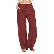 Elsie Coleman | Linen Blend Wide-Leg Trousers For Women