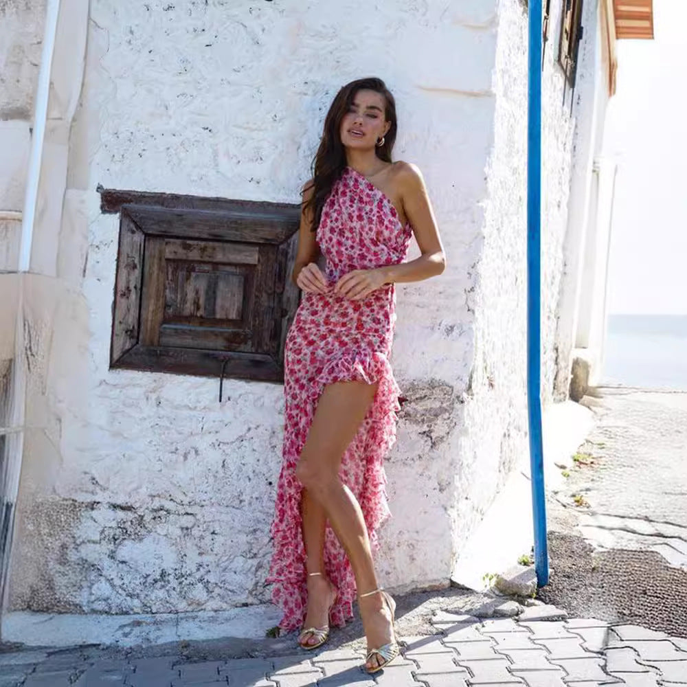 Alice Walker | Floral Ruffle Maxi Dress For Women