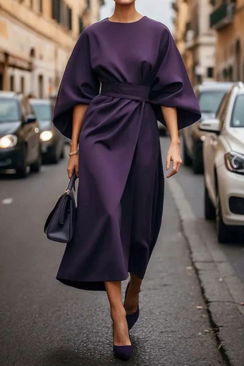 Adriana Henford | Black Batwing Sleeve Long Dress For Women