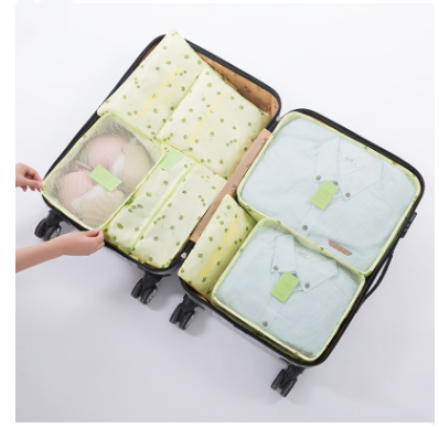 6-Piece Waterproof Packing Cubes Set - Cherry Green