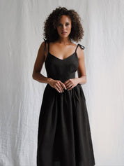 Mia Williams | Cotton V-Neck Midi Dress For Women