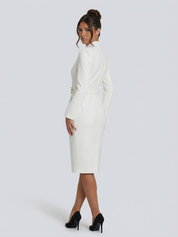 Valentina Moreau | Elegant Belted Midi Dress For Women