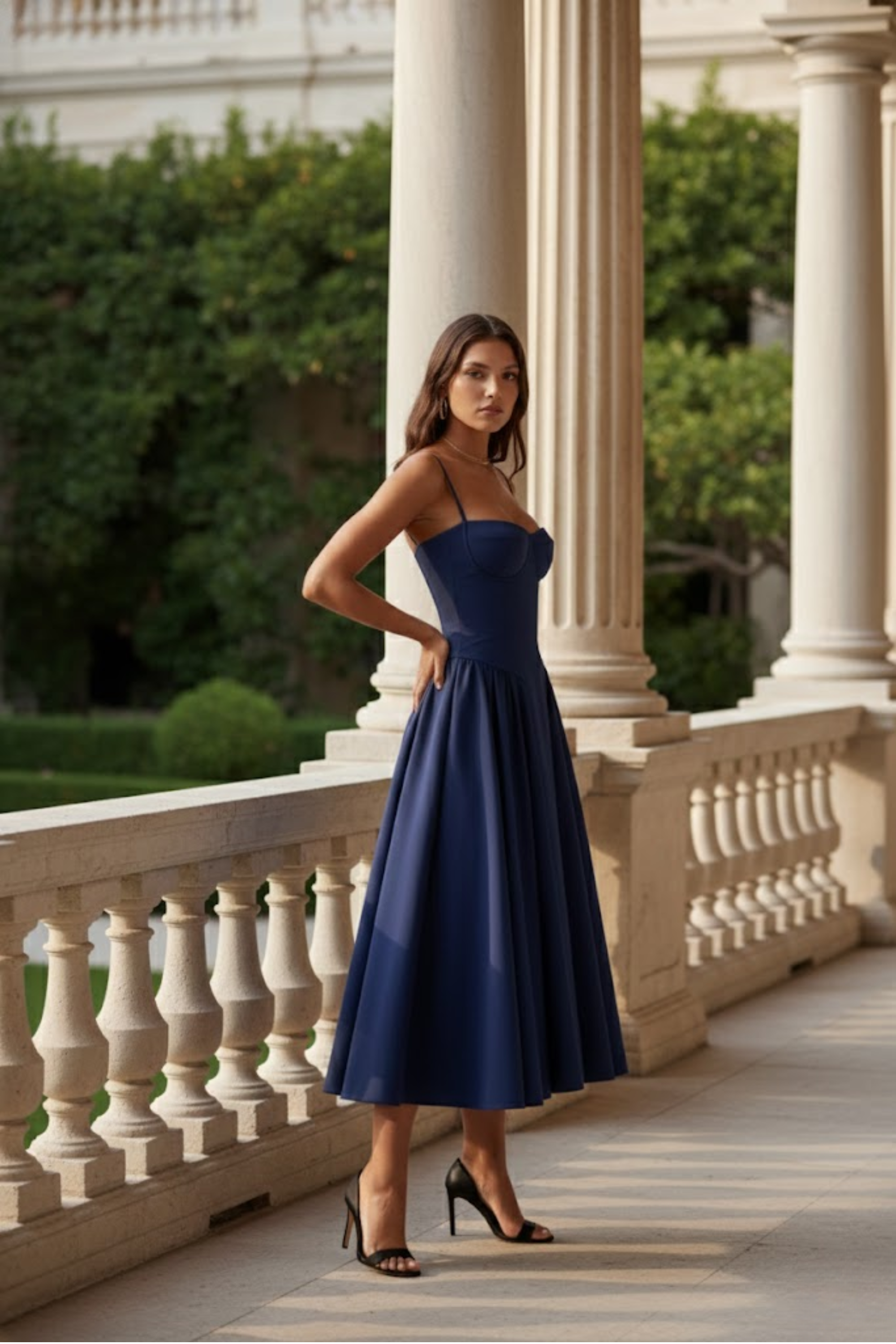 Clara Bellini | Sage Green Midi Dress For Women