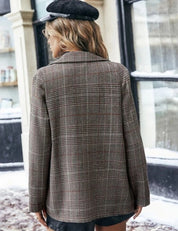 Molly Gordon | Plaid Single-Button Blazer Jacket For Women