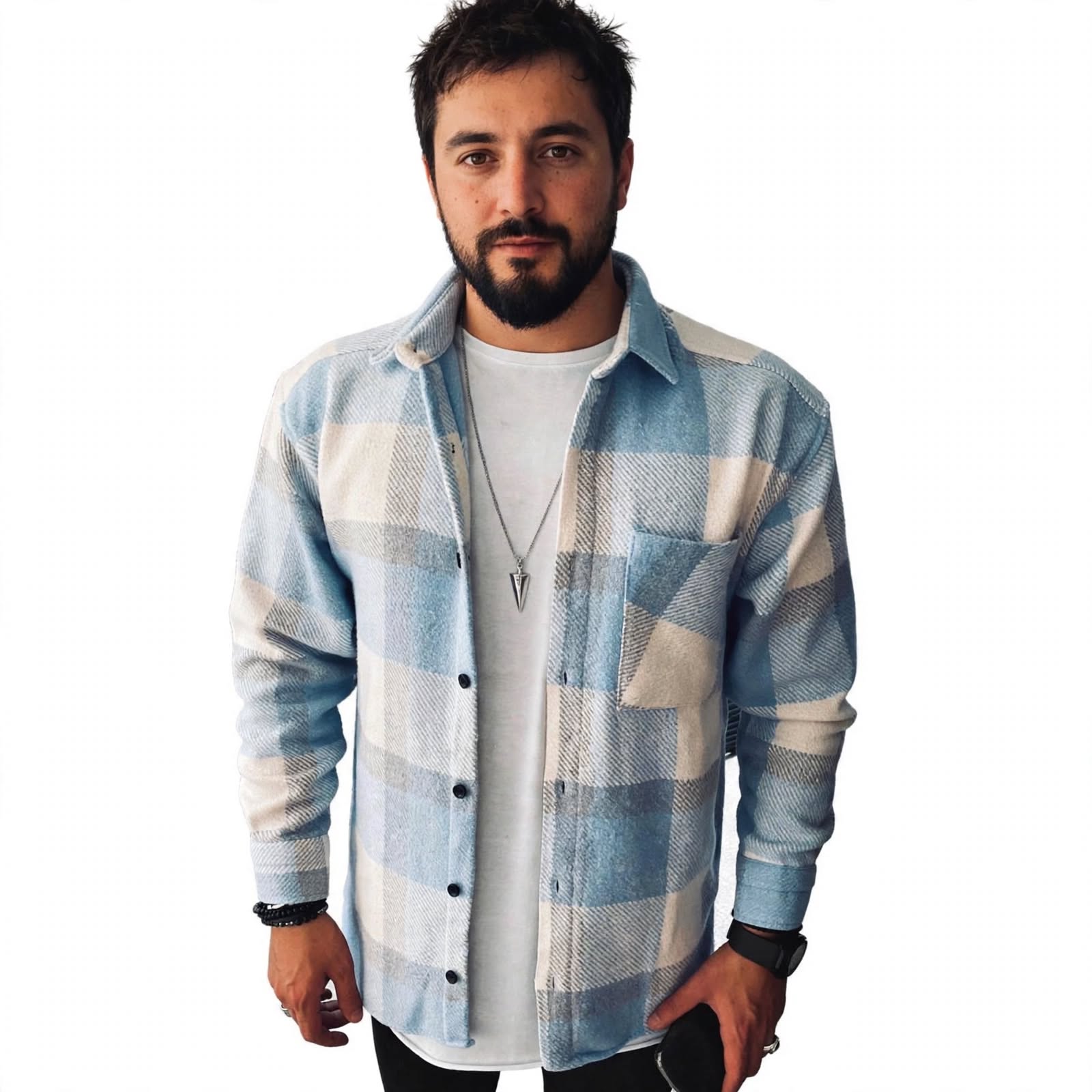 Renato Oakbrook | Checked Flap Pocket Overshirt For Men