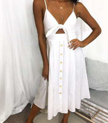 Brooke Stanton | Bow-Tie Midi Summer Dress For Women