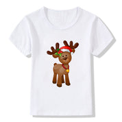 Merry Ember | White Santa Reindeer Christmas T-Shirt Unisex