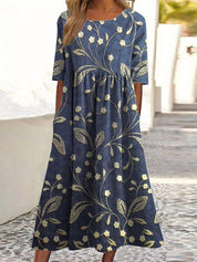 Tina Colebridge | Floral Print Half Sleeve Midi Dress For Women