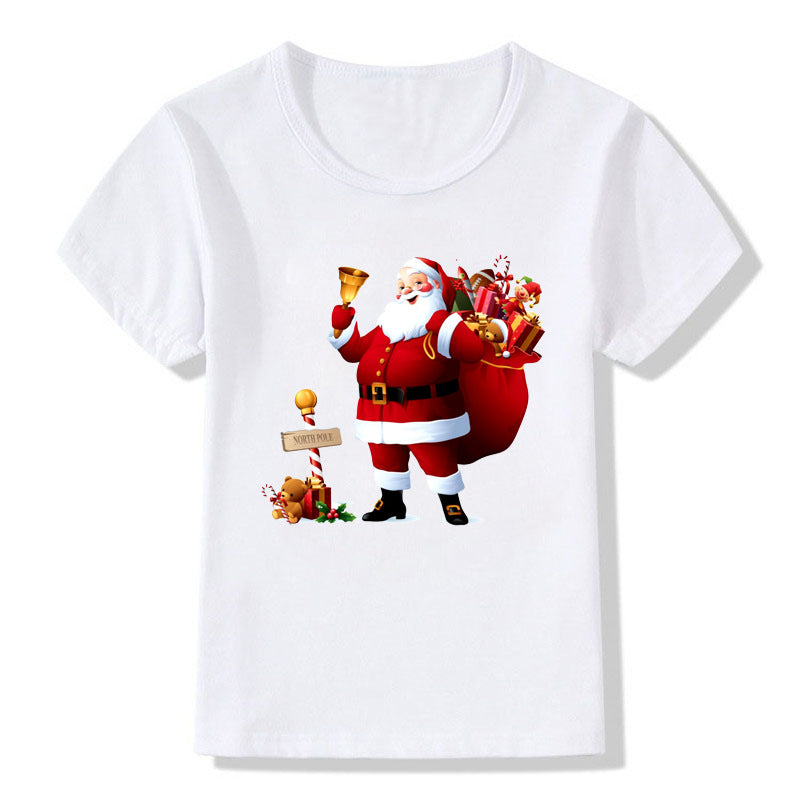 Merry Ember | White Santa Reindeer Christmas T-Shirt Unisex