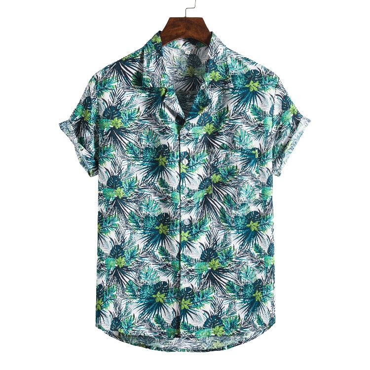 Nathan Harris | Tropical Print Short Sleeve Beach Shirt For Men