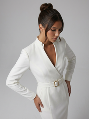 Valentina Moreau | Elegant Belted Midi Dress For Women