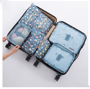 6-Piece Waterproof Packing Cubes Set - Blue Flower