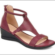Costanza Wickhurst | T-Strap Back-Zip Wedge Sandals For Women