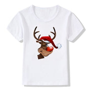 Merry Ember | White Santa Reindeer Christmas T-Shirt Unisex