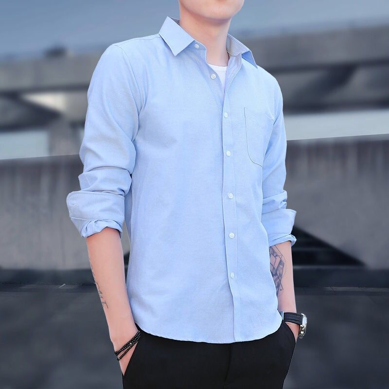 Nathan Pearce | Slim Fit Long Sleeve Oxford Shirt For Men