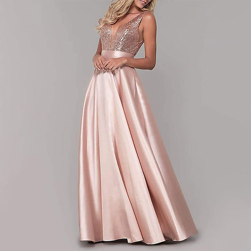 Amelia Robertson | Sequined Gown Formal Maxi Dress For Women