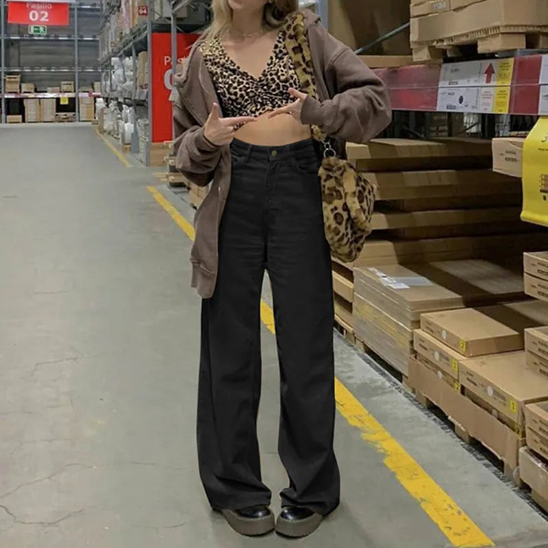 Valentina Rossi | High Waist Straight Leg Pants For Women