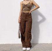 Valentina Rossi | High Waist Straight Leg Pants For Women