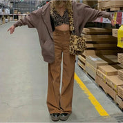 Valentina Rossi | High Waist Straight Leg Pants For Women