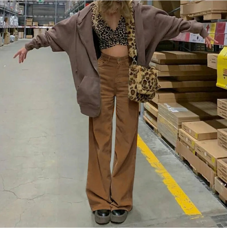 Valentina Rossi | High Waist Straight Leg Pants For Women