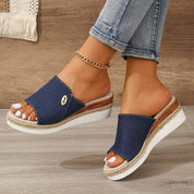 Marina Beckett | Woven Espadrille Wedge Sandals For Women