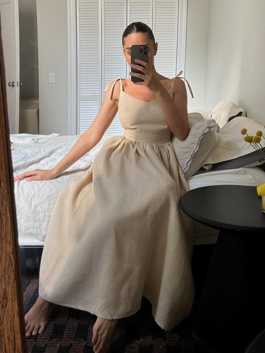 Mia Williams | Cotton V-Neck Midi Dress For Women