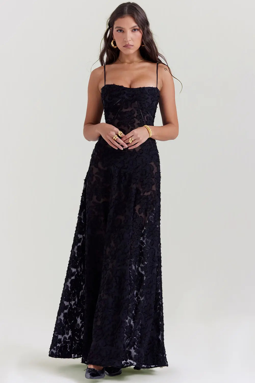 Imogen Fairbanks | Sheer Lace Maxi Dress For Women